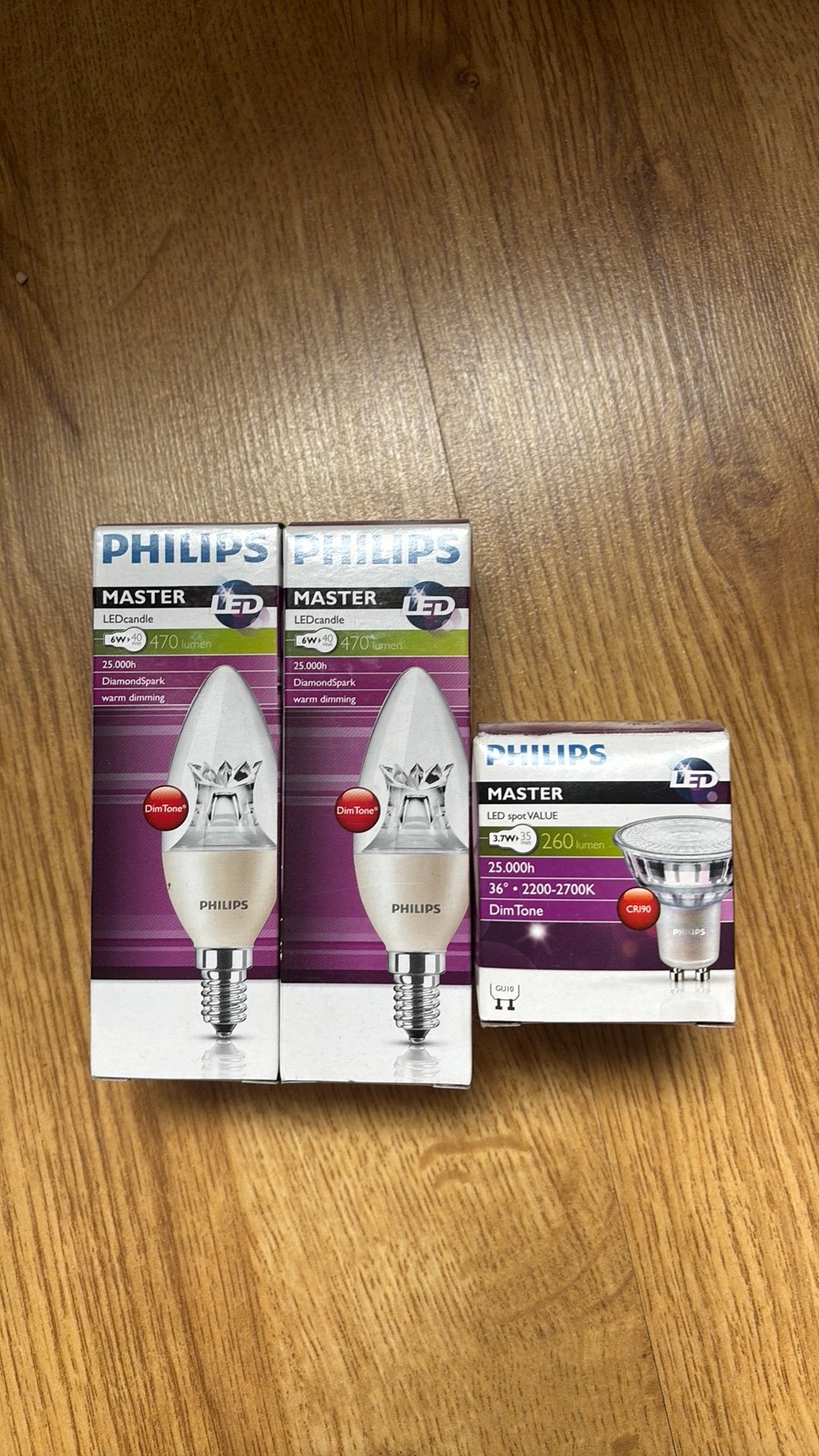 Philips  LED lampen  (2x Kaars E14/E27 + 1x GU10 Spot), Maison & Meubles, Lampes | Lampes en vrac, GU10, Enlèvement, Ampoule LED