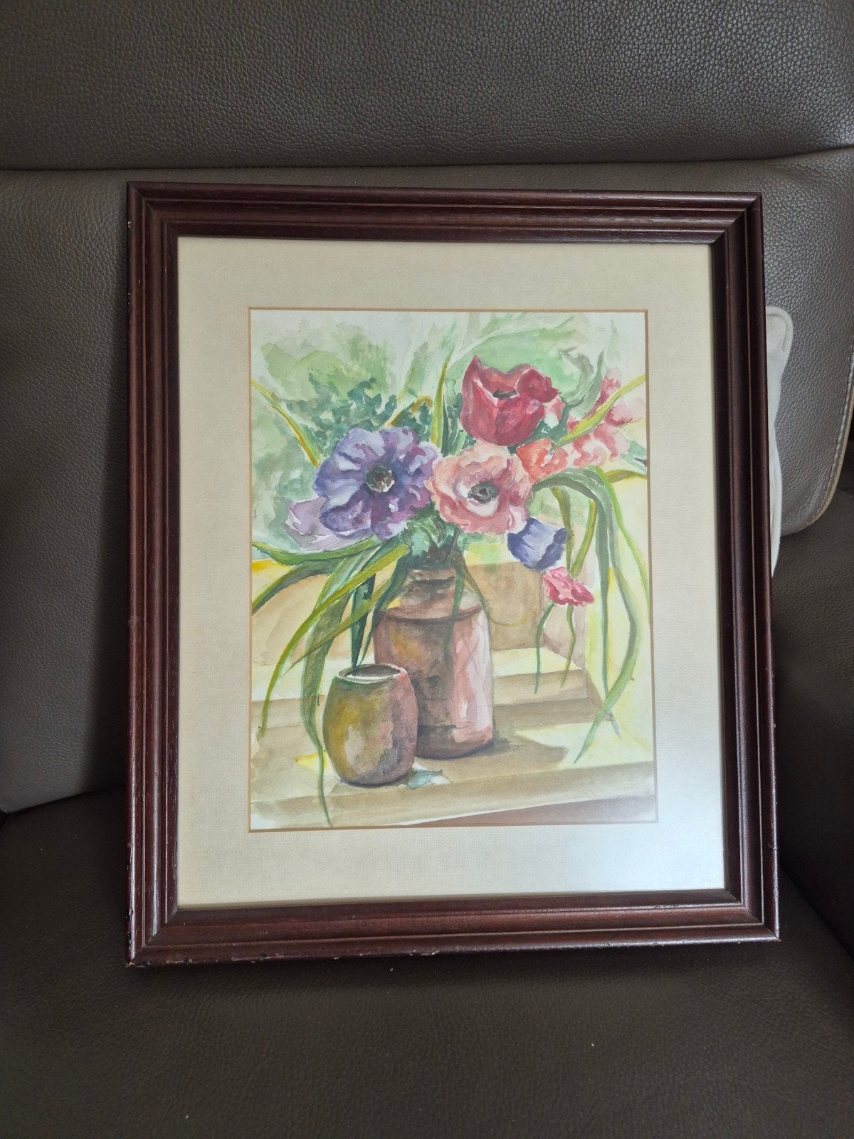 tulpen in vaas - aquarel, Ophalen, Schilderij
