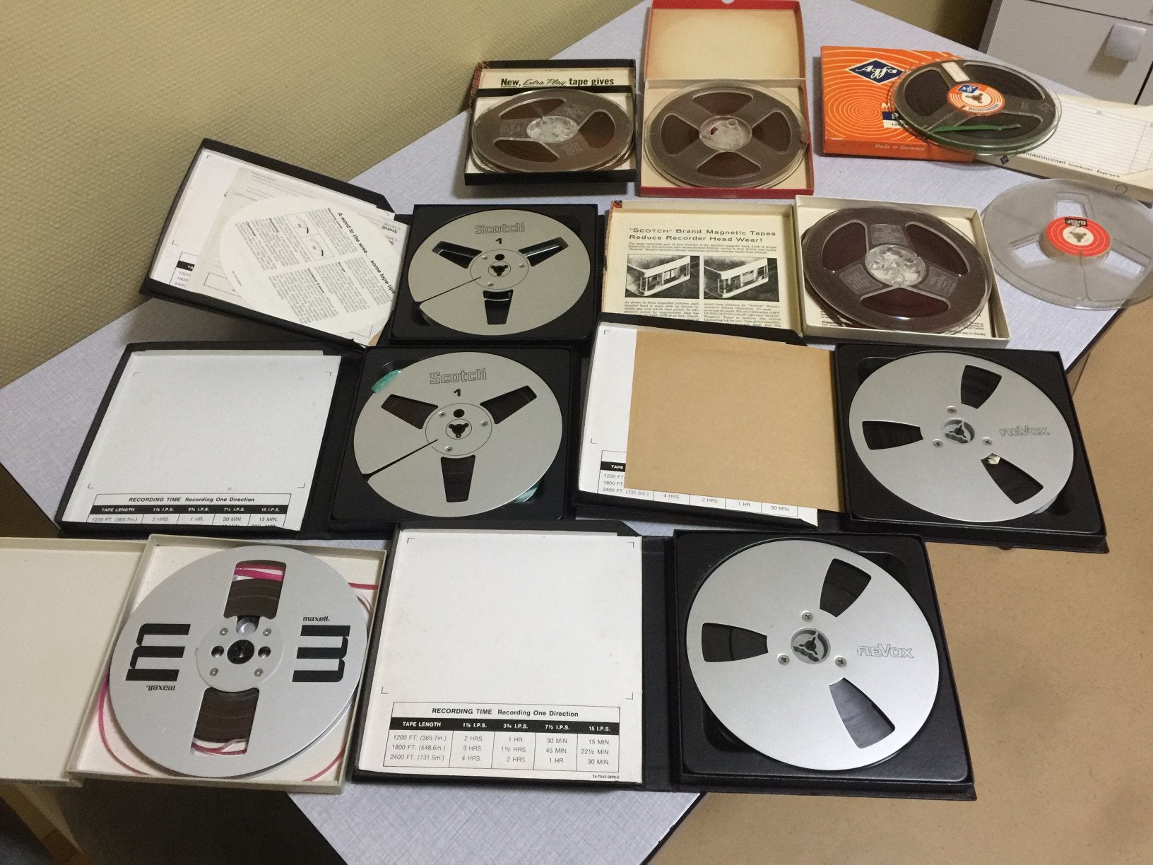 10 x 7 inch -178 mm tapes ook met aluminiumen spoelen, TV, Hi-fi & Vidéo, Enlèvement ou Envoi