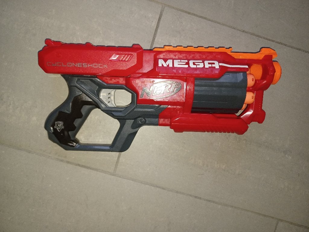 nerf geweer mega cycloneshock, Ophalen, Zo goed als nieuw