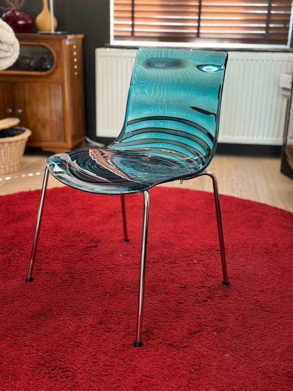 6 chaises salle a manger design bleue turquoise, Enlèvement, Bleu, Métal