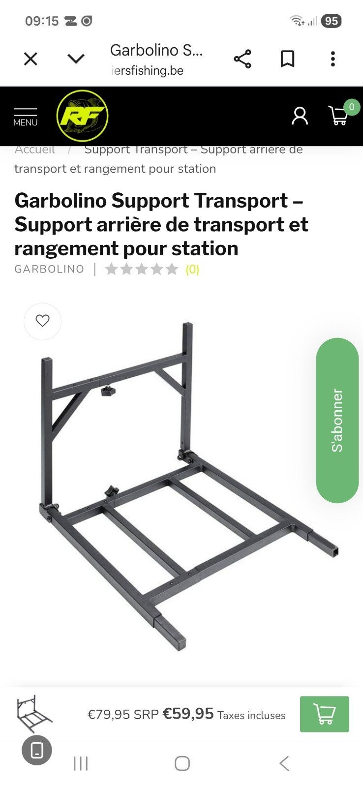 Chariot pour station garbolino, Sports nautiques & Bateaux, Pêche à la ligne | Général