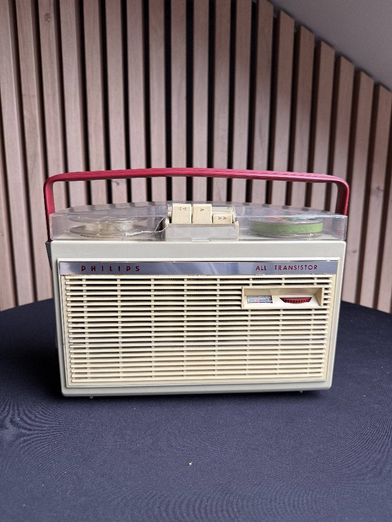 Vintage Philips EL 3585 draagbare bandrecorder – jaren 60, Audio, Tv en Foto, Ophalen of Verzenden, Bandrecorder, Met stofkap