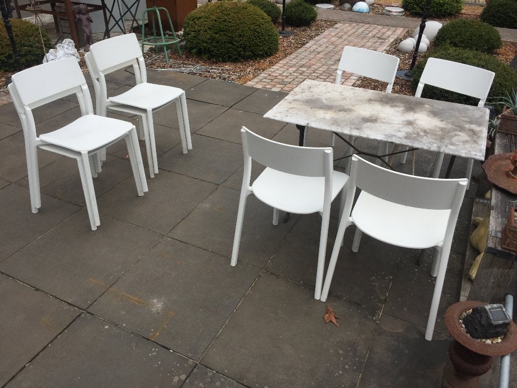 8 kunststoffen stoelen Ikea Janinge . In goede staat, Huis en Inrichting, Stoelen, Ophalen, Kunststof, Gebruikt, Wit