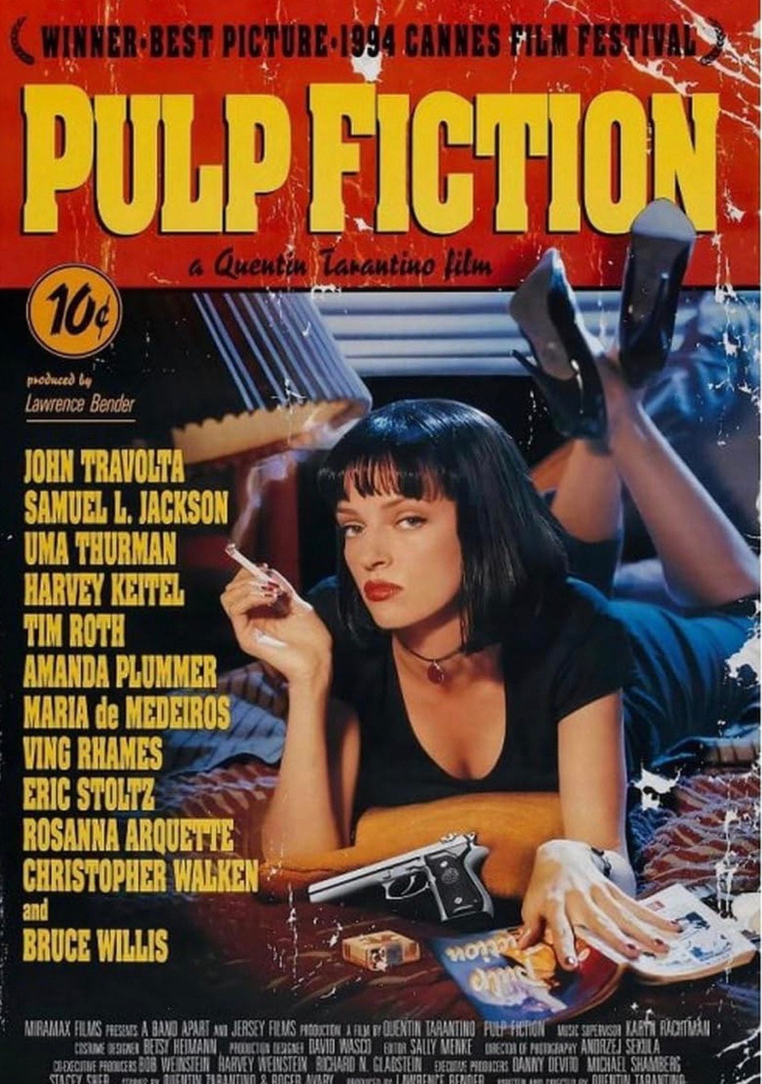 Pulp Fiction originele affiche, Antiek en Kunst, Curiosa en Brocante, Ophalen of Verzenden