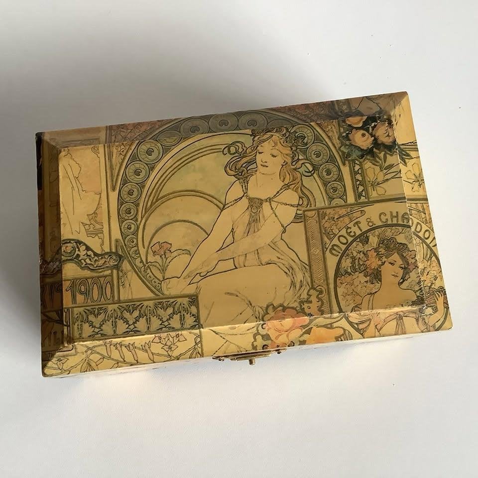 Boîte à bijoux Brocante de style art nouveau Aflonso Mucha, Enlèvement ou Envoi