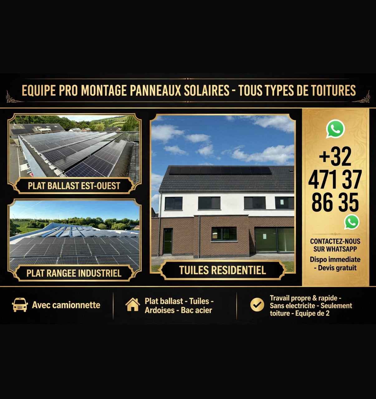 EQUIPE PRO MONTAGE PANNEAUX - Plat Ballast + Tuiles