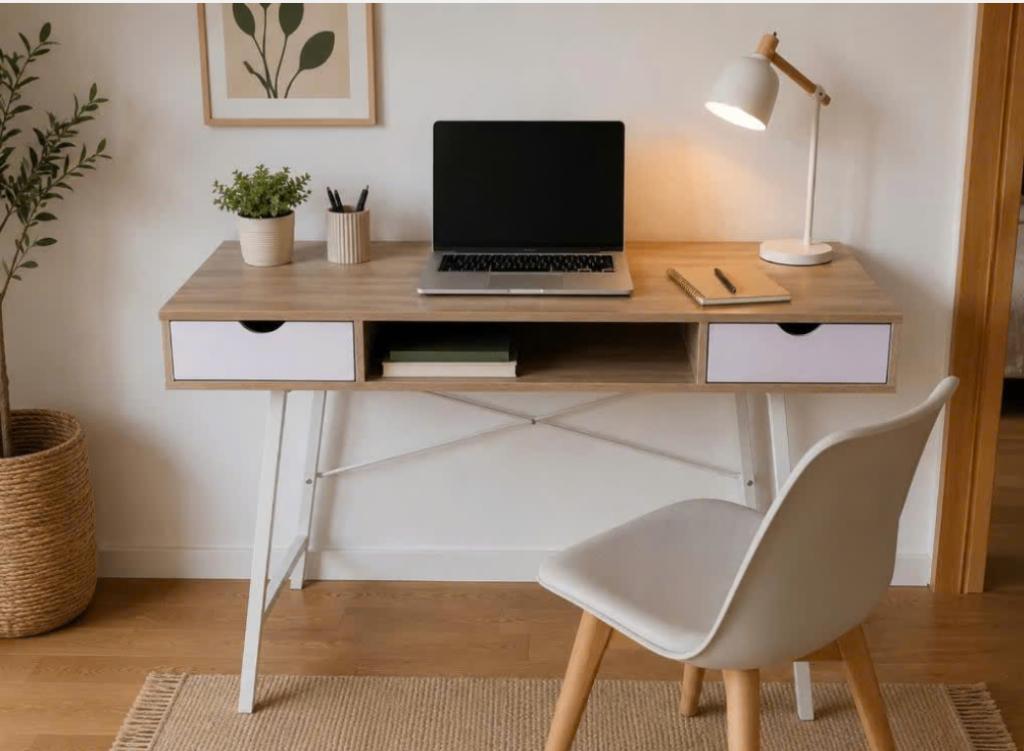 Bureau style scandinave, Huis en Inrichting, Bureaus, Zo goed als nieuw, Scandinavisch, Hout, Met lades, Ophalen