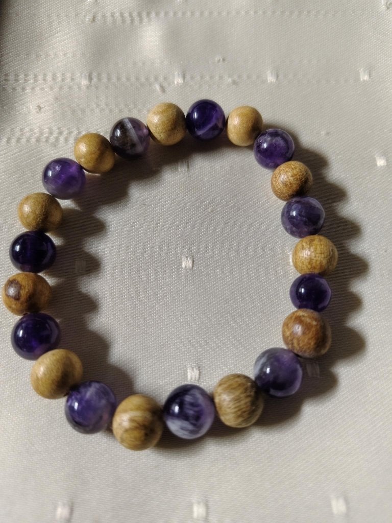 Armband amethist Palo Santo, Bijoux, Sacs & Beauté, Neuf, Enlèvement, Violet, Autres matériaux