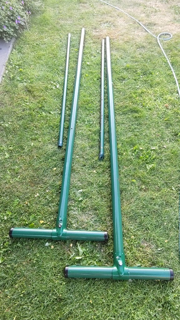 2 wasdraad palen T-vorm, Tuin en Terras, Droogmolens en Wasrekken, Ophalen, Gebruikt, Overige typen