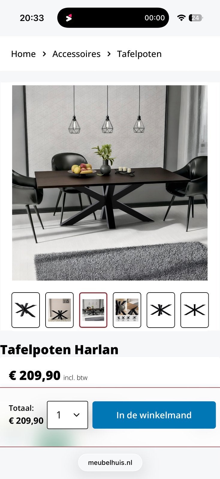 Tafelpoot, Maison & Meubles, Pièces pour table, Neuf, 150 à 200 cm, 100 à 150 cm, Enlèvement
