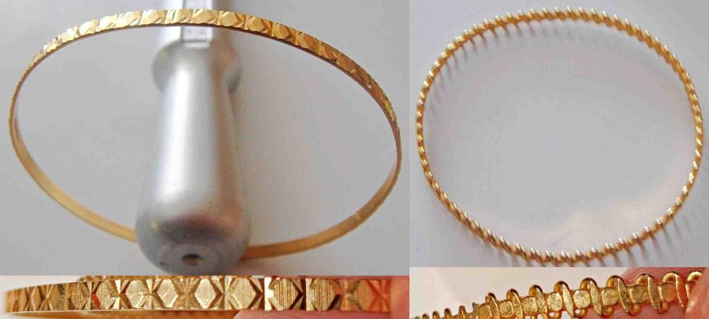 Bracelet jonc NEUF, ruban fermé ciselé, plaqué or, 6 ou 7 cm, Enlèvement ou Envoi, Neuf, Or, Autres matériaux