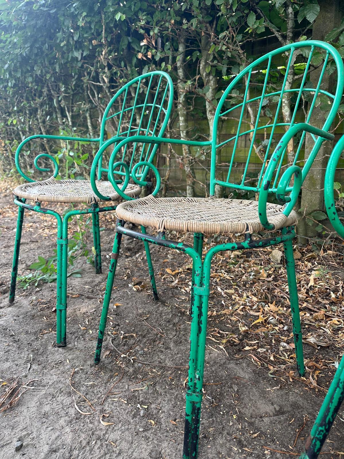 Vintage tuinstoelen, Tuin en Terras, Tuinstoelen, Ophalen, Gebruikt, Metaal