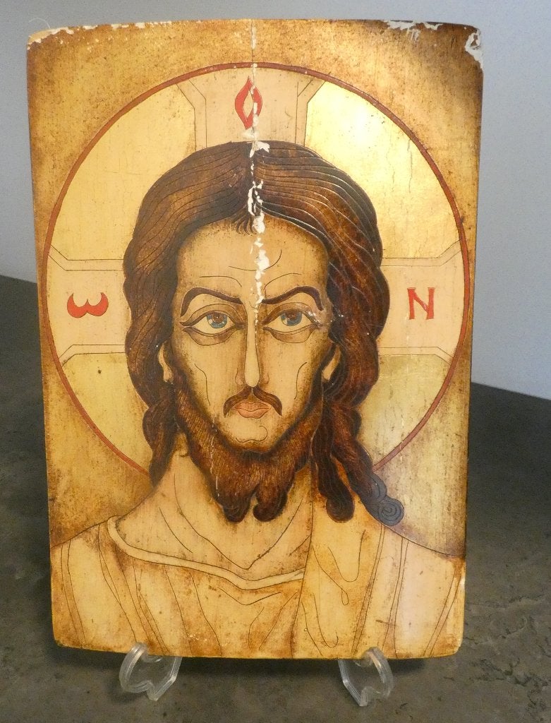 orthodox icoon, waarschijnlijk de 'Heilige Mandylion [2070], Antiek en Kunst, Ophalen of Verzenden