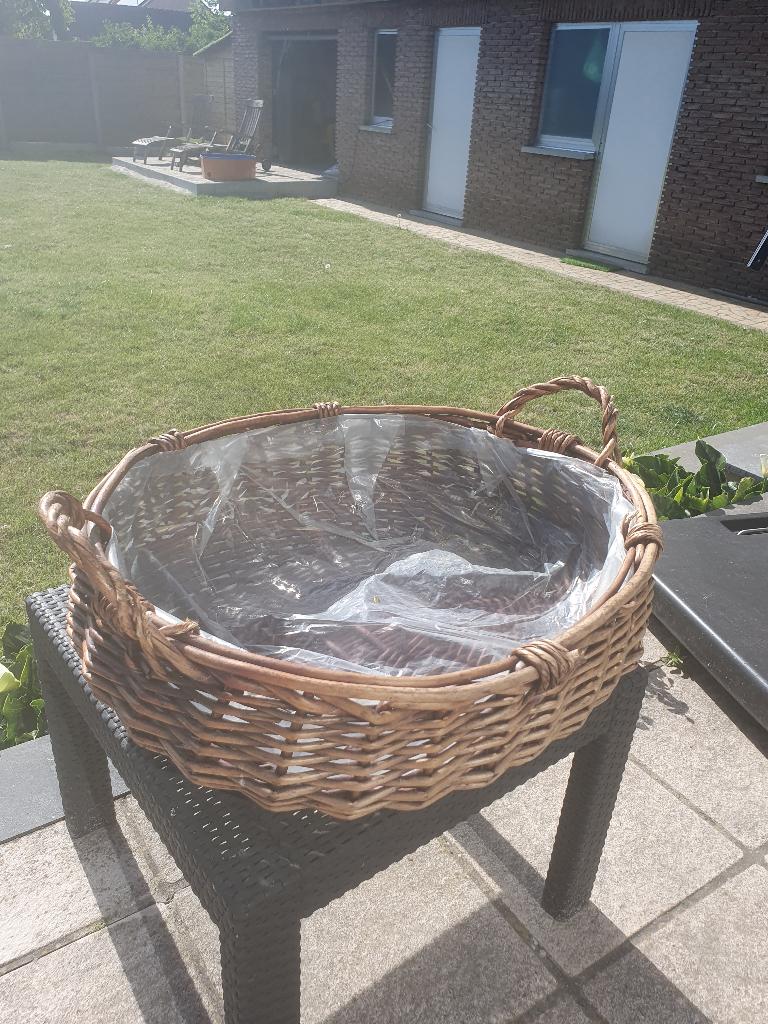 Houten mand, Ophalen, Gebruikt, Mand, Ovaal