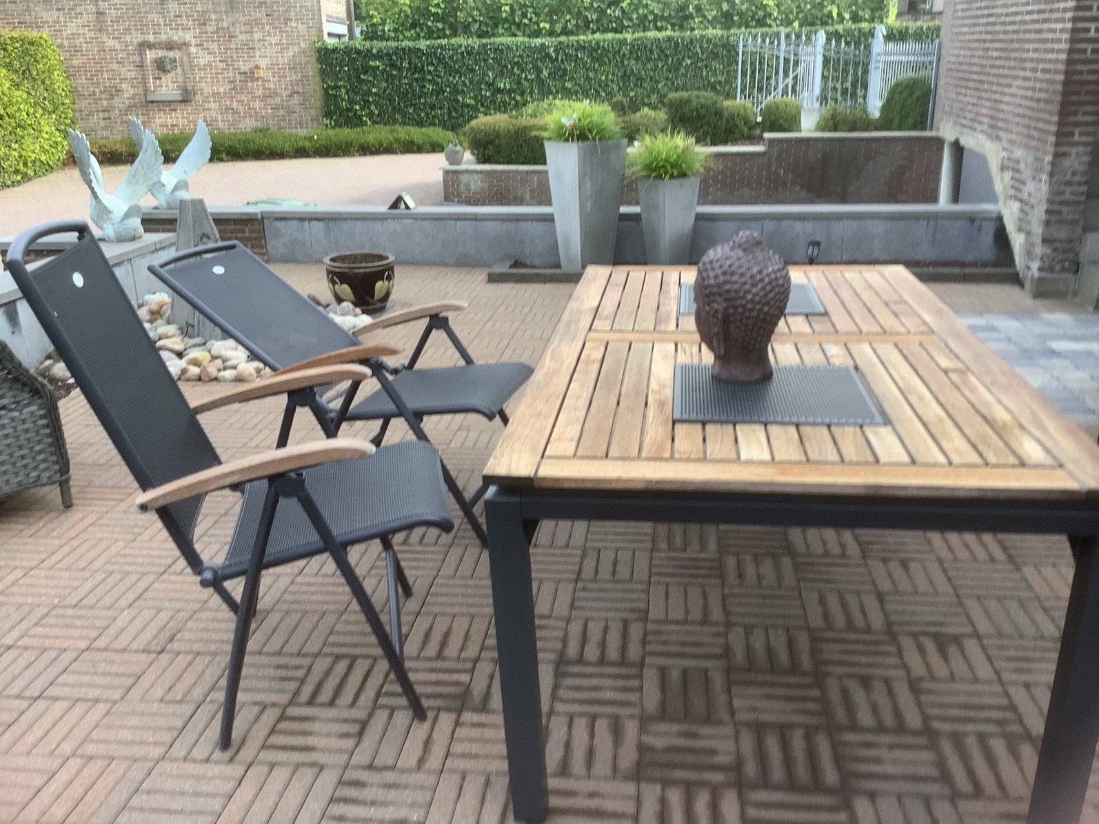 Hartman tuintafel en 2 ligstoelen, Tuin en Terras, Tuinsets en Loungesets, Ophalen, Zo goed als nieuw, Aluminium