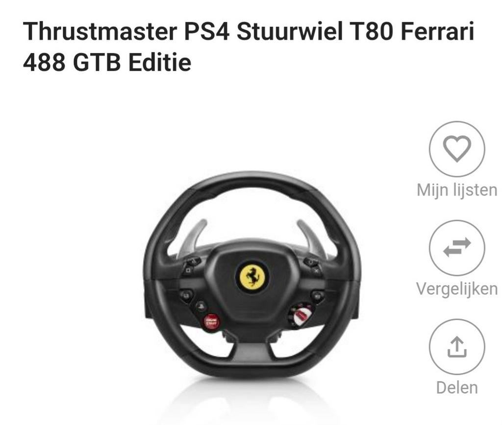 Trustmaster Ps4 stuurwiel 488 GTB Editie, Ophalen
