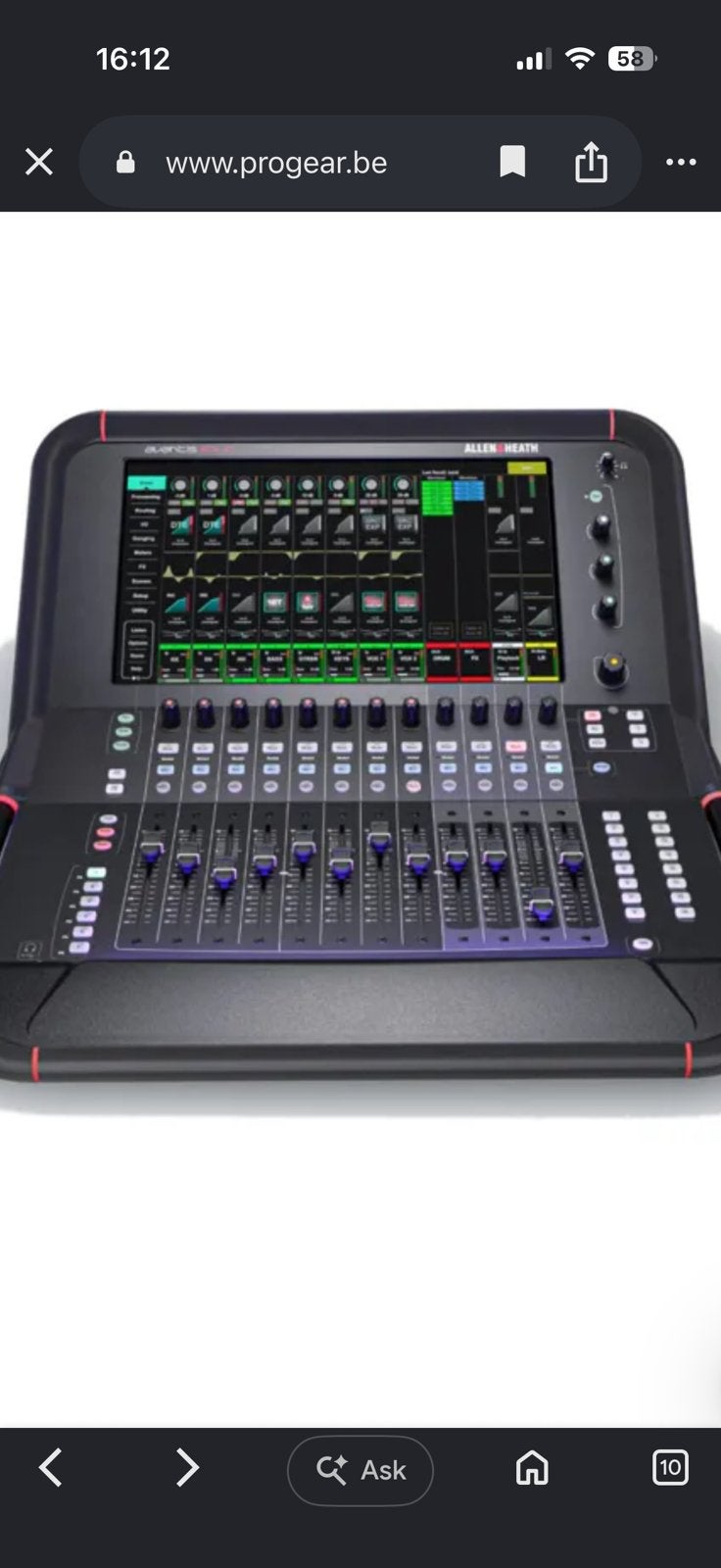 Avantis Solo (Allen&Heath), Muziek en Instrumenten, Mengpanelen, Ophalen, Zo goed als nieuw, 20 kanalen of meer, Microfooningang