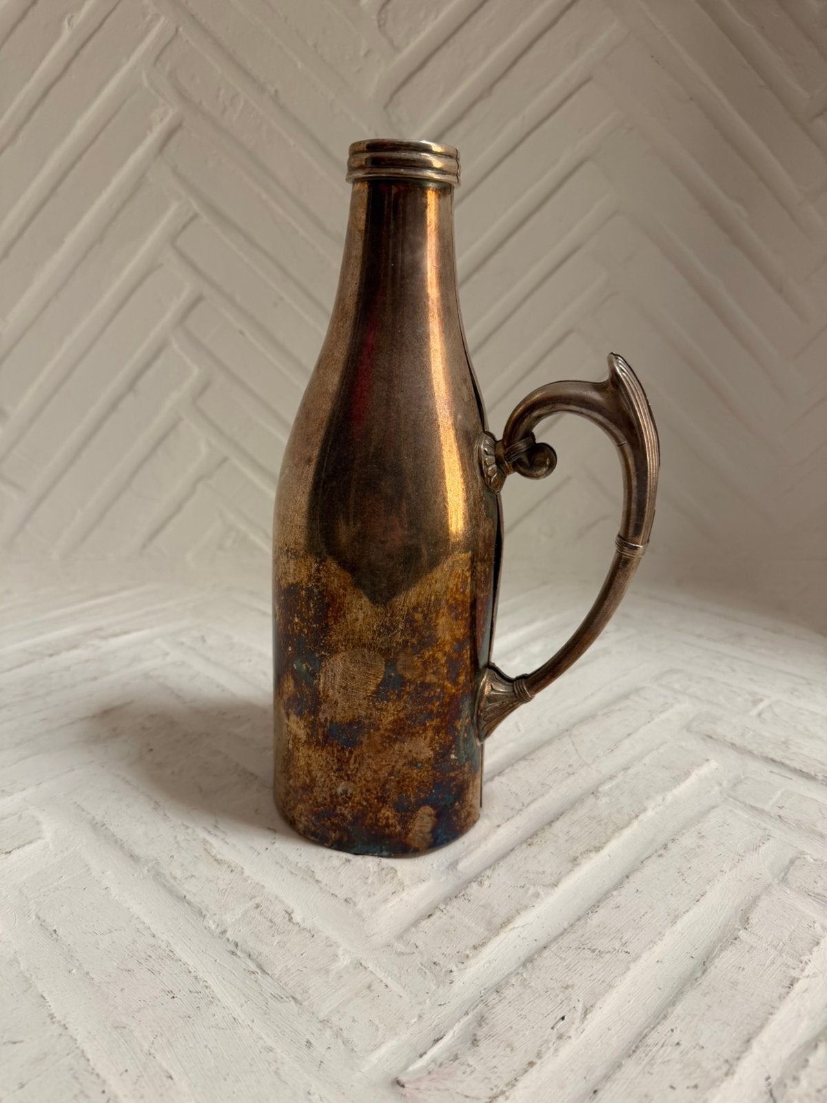 Ancien pichet décoratif en métal argenté, Enlèvement ou Envoi