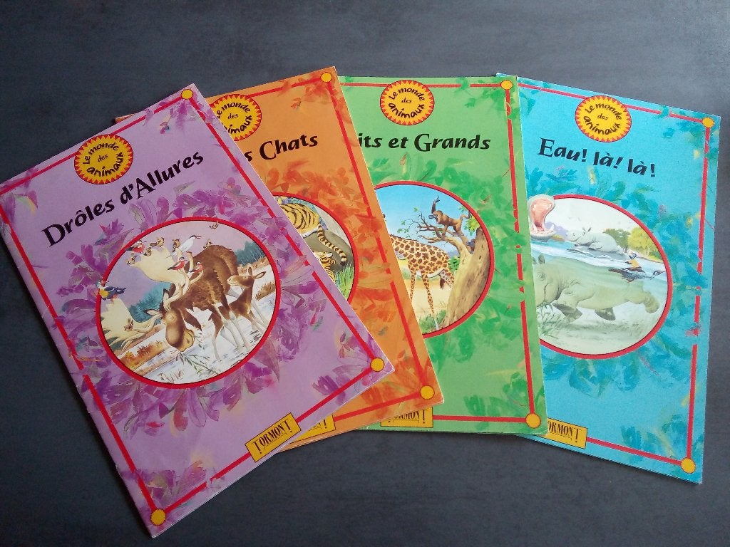4 livres enfants "Le monde des animaux", Enlèvement, Utilisé, Garçon ou Fille