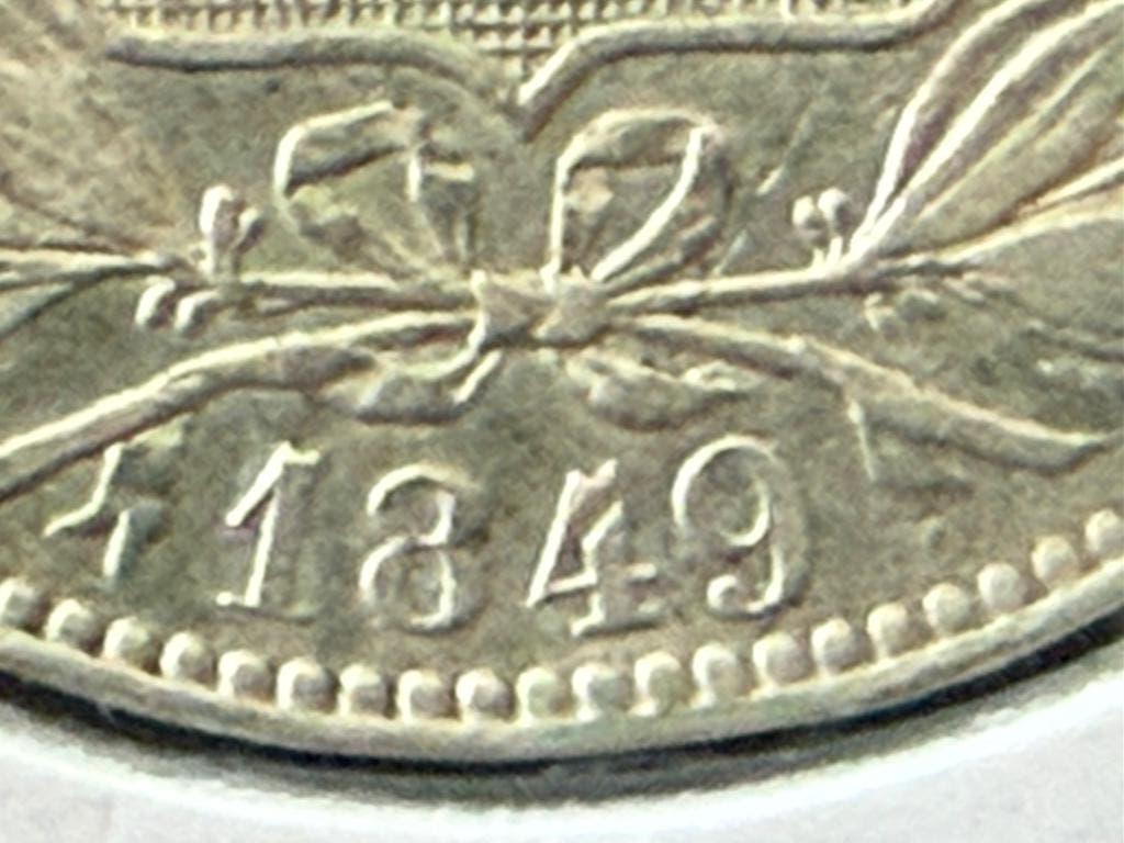 5 Frank 1849 koning Leopold I grote 9, Verzenden, Zilver, Zilver