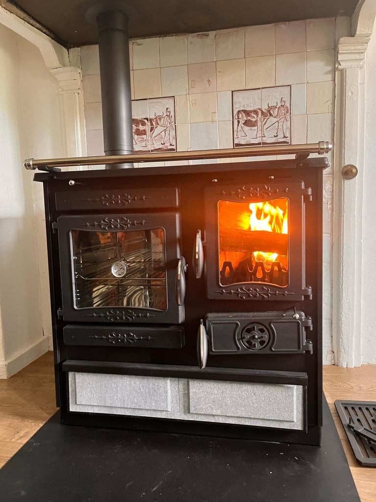 Gietijzer Houtfornuis Alhena Speksteen / Buitenkeuken, Houtskool, Nieuw, Ophalen of Verzenden, Globe Fire