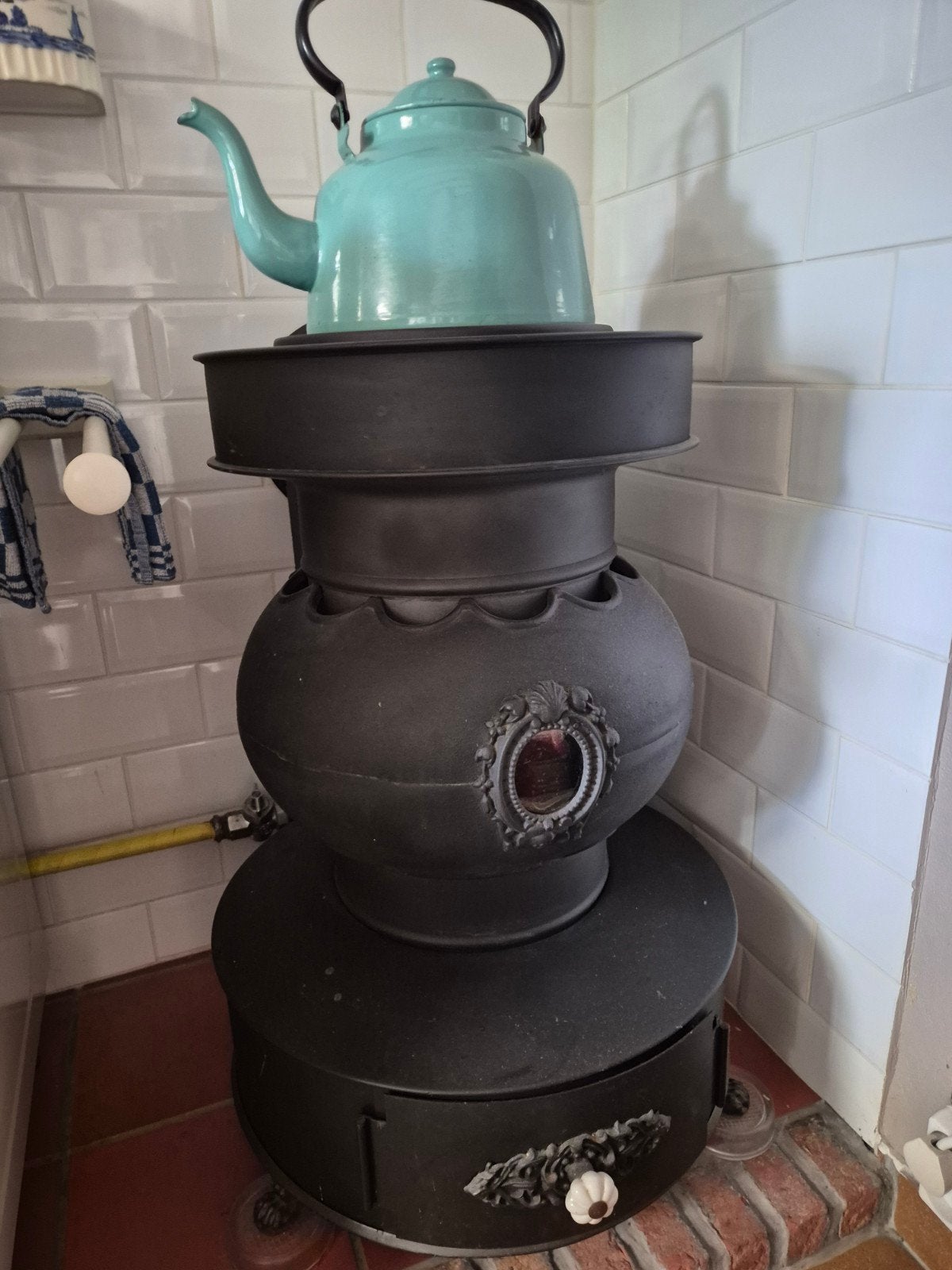 Zwart,br50cm H86., Ophalen, Gebruikt, Gas, Vrijstaand