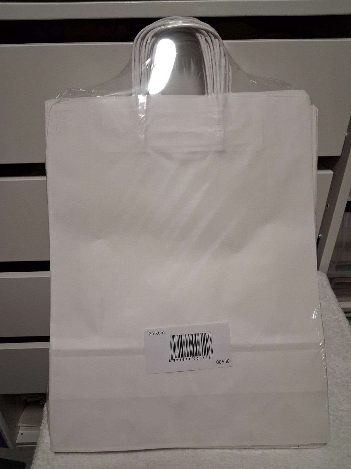 NIEUW !! Grote witte papieren draagtassen - papieren zakken, Divers, Papeterie, Enlèvement