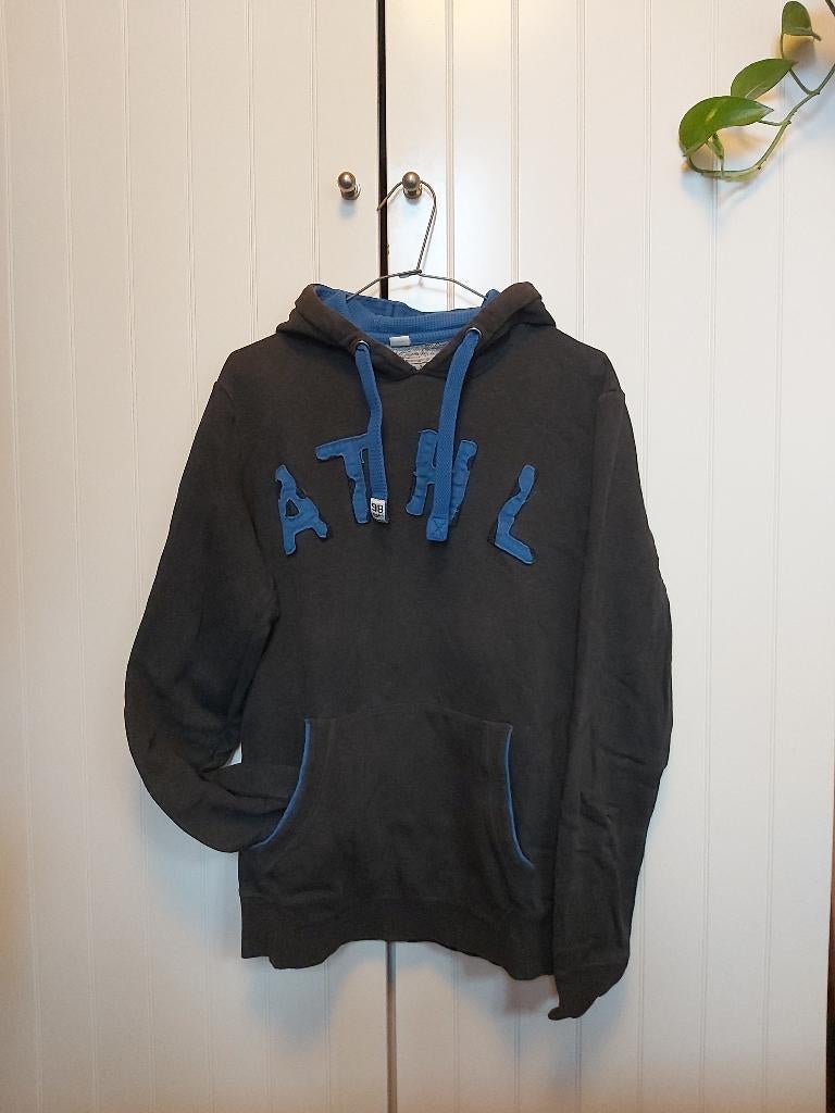 Pull à capuche sweatshirt hoody Gris anthracite & bleu, Enlèvement ou Envoi, Comme neuf, Taille 46 (S) ou plus petite, Gris