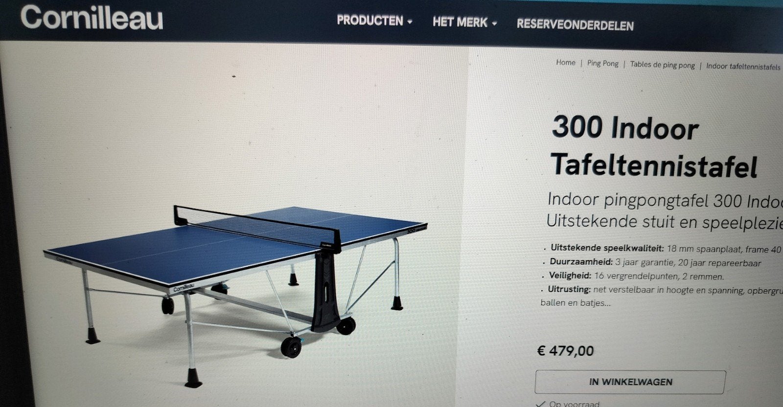 cornileau 300 indoor, Enlèvement, Comme neuf, Table d'intérieur, Pliante