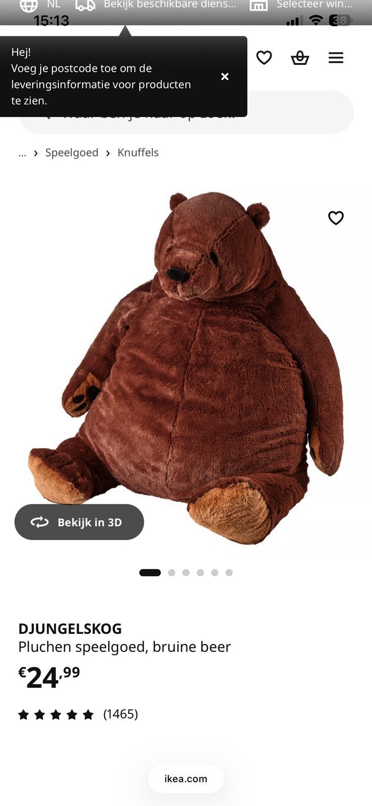 2 grote teddyberen van ikea, Ophalen, Nieuw, IKEA