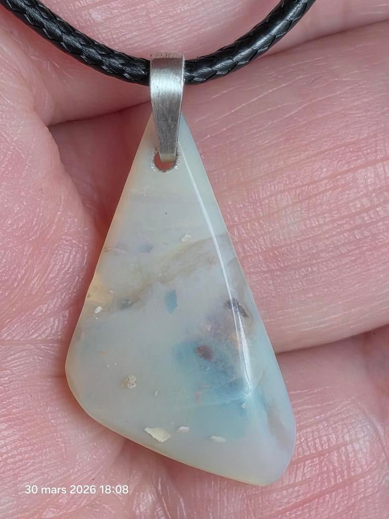 Australische opaal hanger van Andamooka, Ophalen, Nieuw, Met edelsteen, Zilver