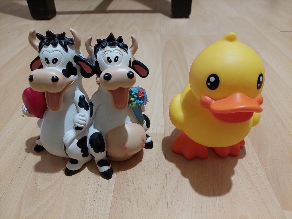 2 leuke spaarpotten, Verzamelen, Ophalen, Nieuw, Steen, Aardewerk of Keramiek, Dier