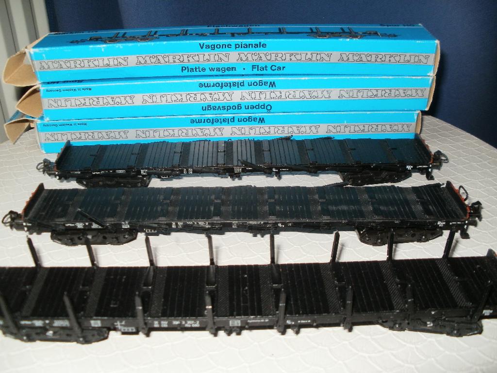 3x Marklin Ho Flachwagen no 4663 in metalen uitvoering+ovp., Hobby en Vrije tijd, Modeltreinen | H0, Zo goed als nieuw, Wagon
