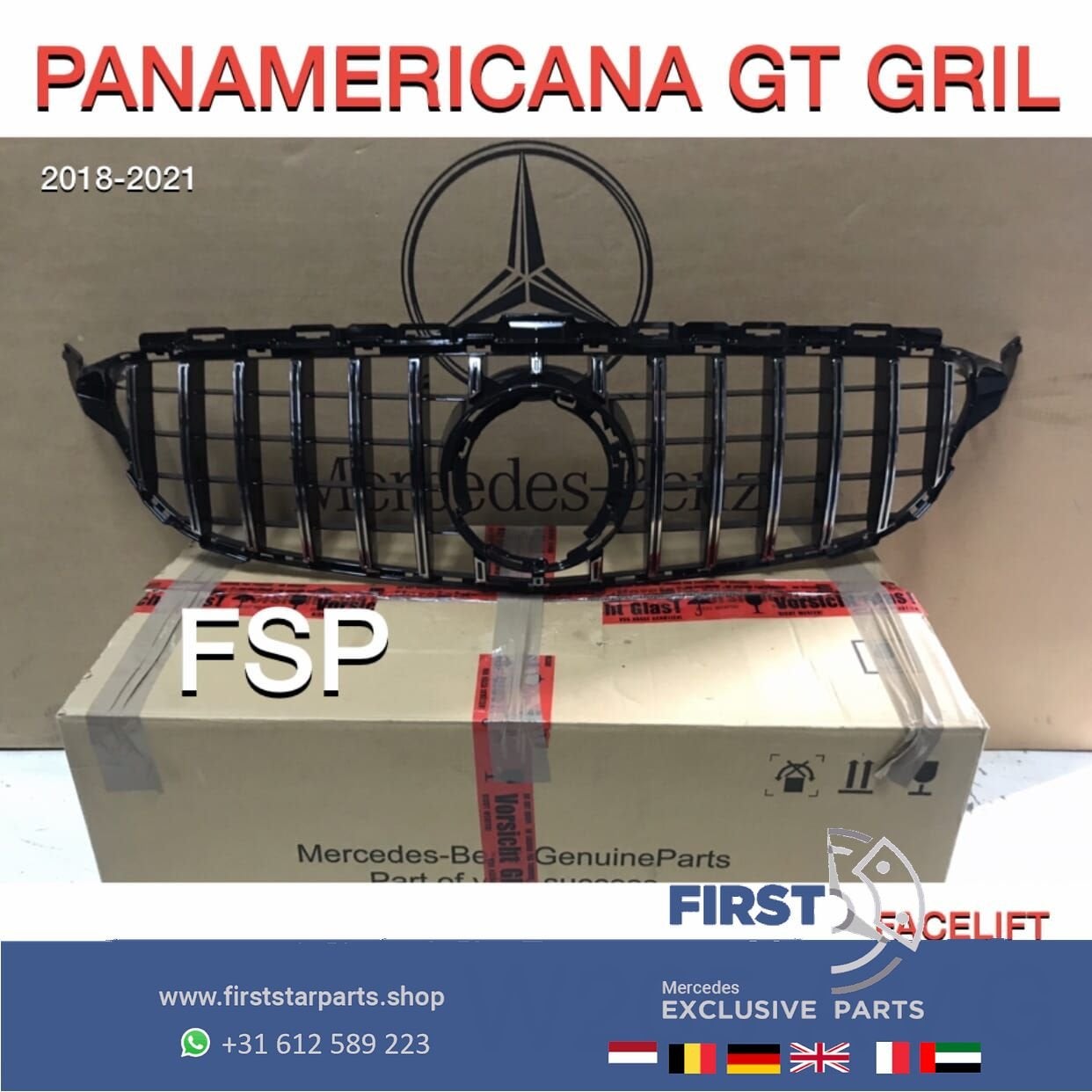 W205 FACELIFT GT PANAMERICANA GRIL Mercedes C Klasse 2018-20, Auto-onderdelen, Overige Auto-onderdelen