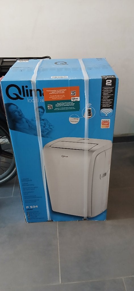Splinternieuwe Qlima mobiele airco P 534 MET FACTUUR., Elektronische apparatuur, Airco's, Ophalen, Timer, Nieuw, 3 snelheden of meer