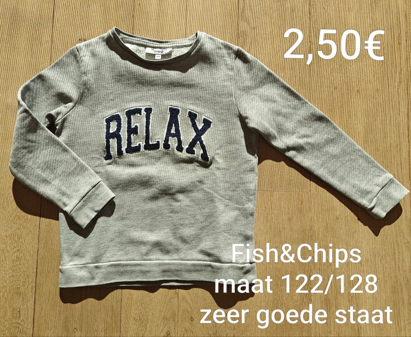 Pull jongen Relax - Fish&Chips - maat 122 128, Kinderen en Baby's, Gebruikt, Fish&chips (JBC), Trui of Vest, Ophalen of Verzenden
