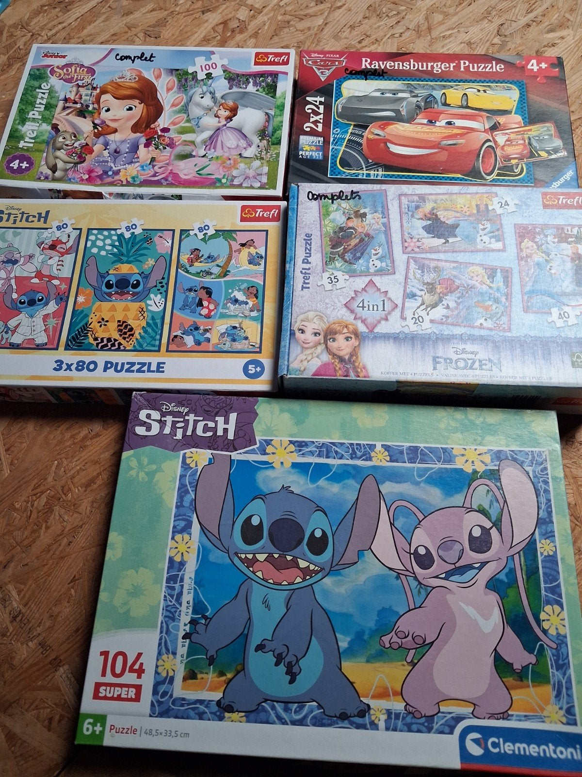Lot de 5 puzzles Disney, Enlèvement ou Envoi