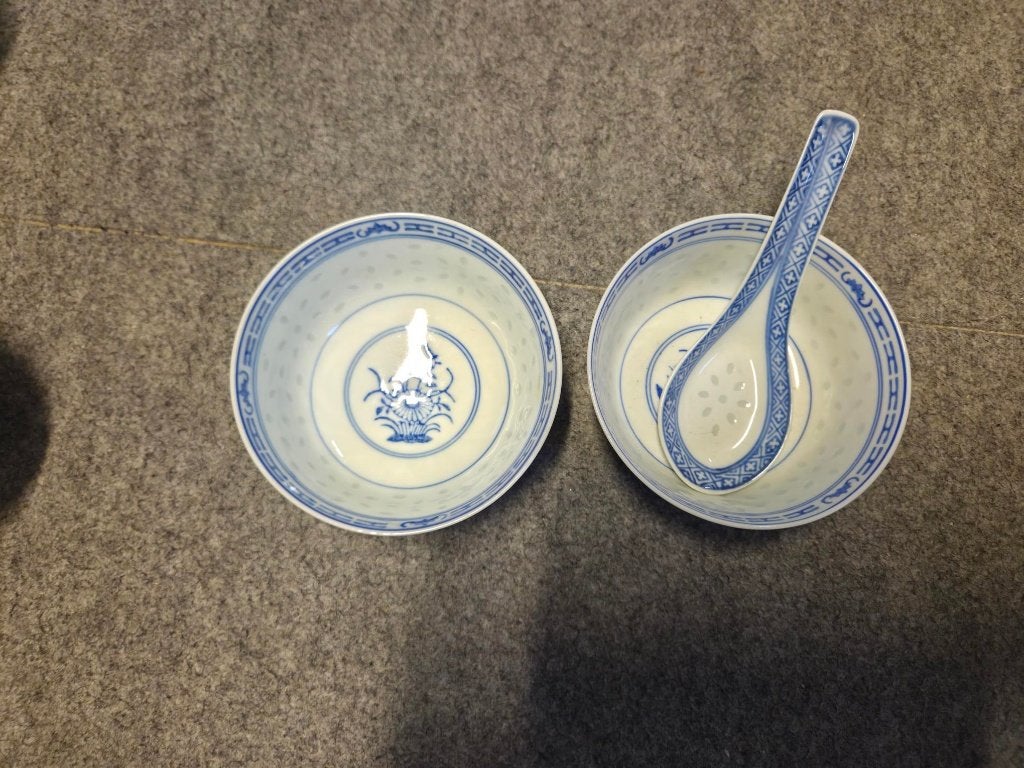 2 Oosterse aardewerk potjes met aardewerk lepel, Antiek en Kunst, Antiek | Keramiek en Aardewerk, Ophalen