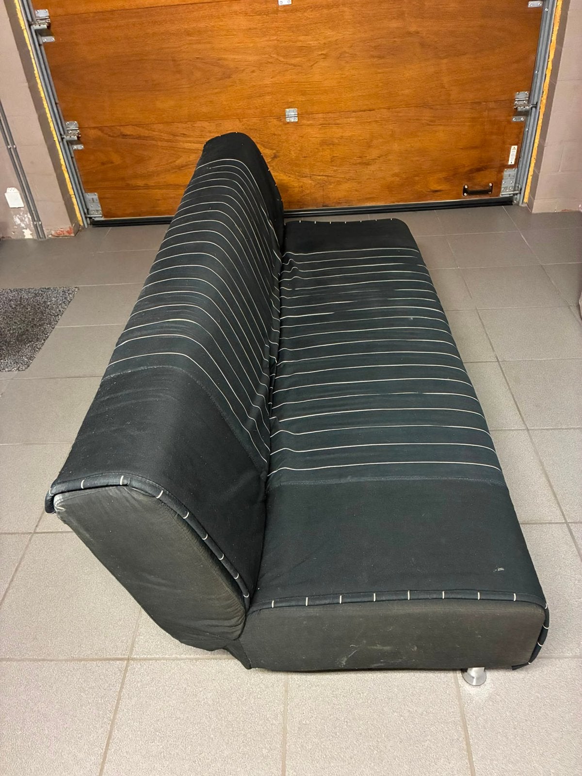 Slaapbank, Huis en Inrichting, Ophalen, Gebruikt, Zwart, 140 cm