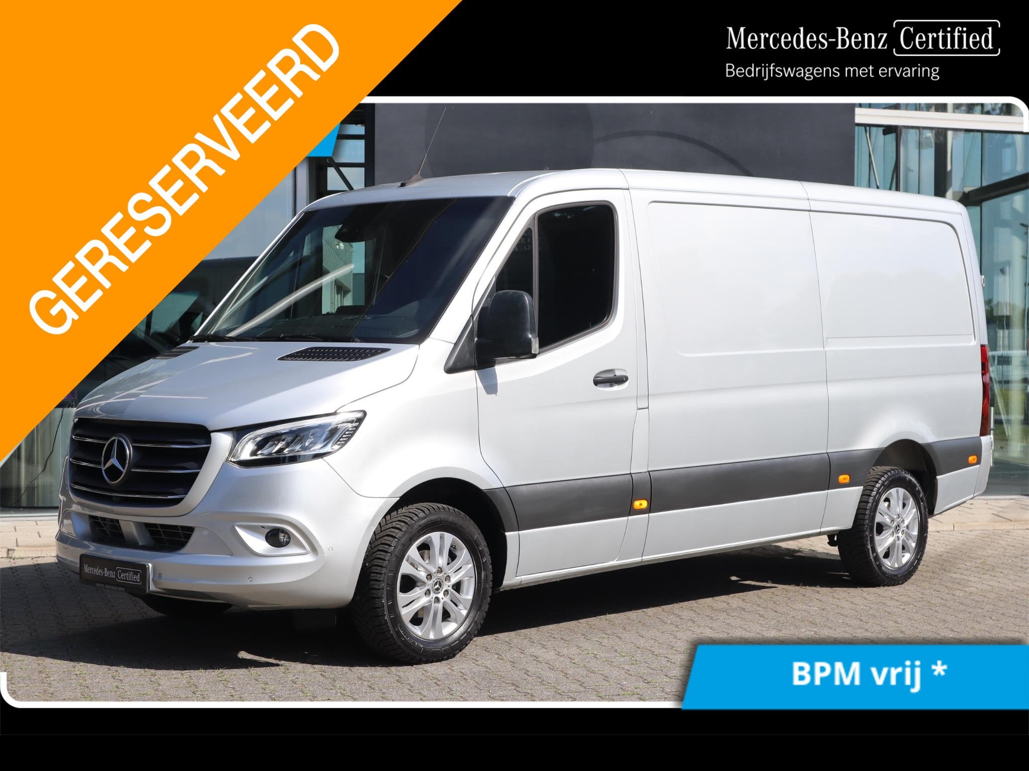Mercedes-Benz Sprinter 317 CDI L2H1 VOLLE UITVOERING, Argent ou Gris, Achat, Euro 6, Noir