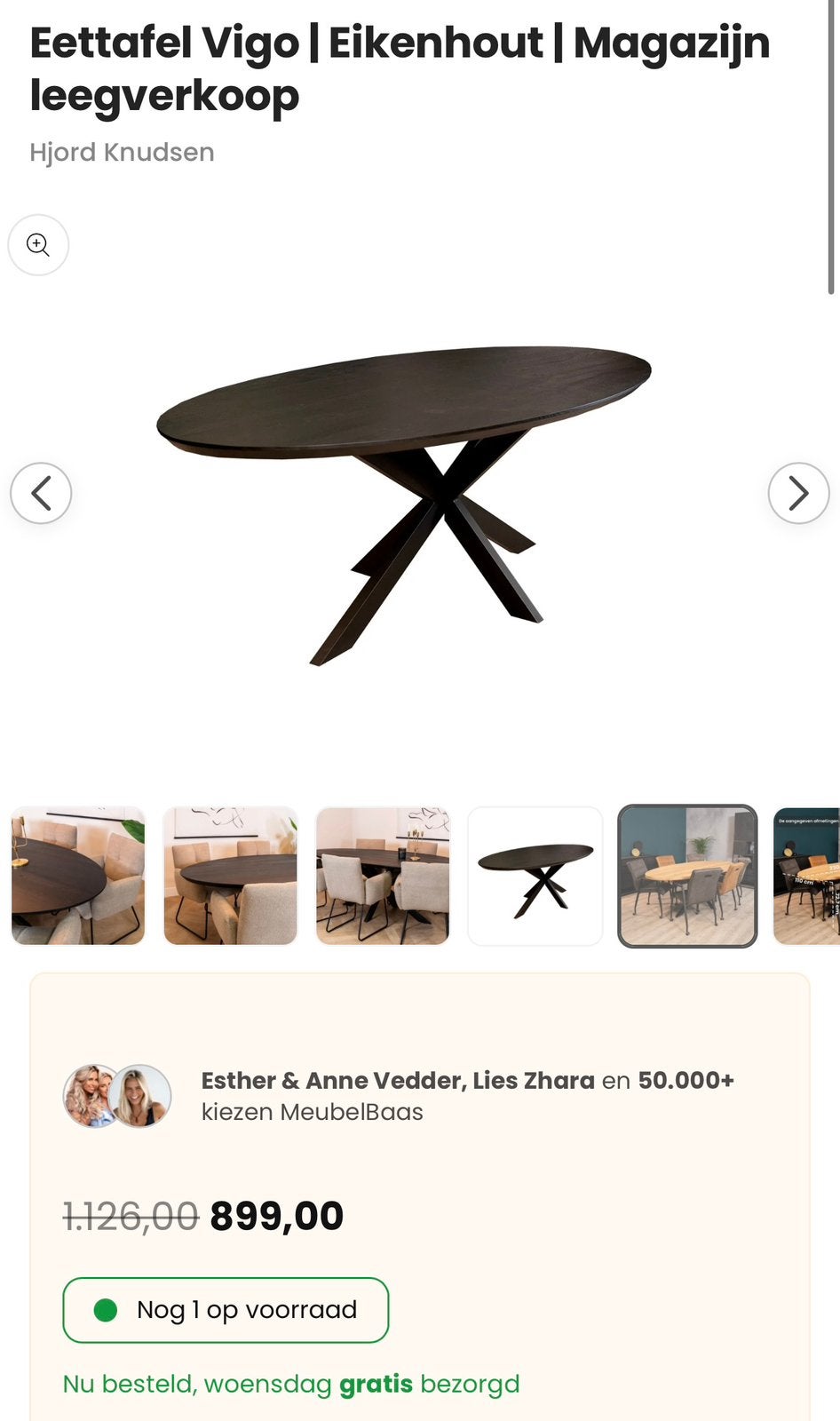Eikenhout tafel met stalen poot, Huis en Inrichting, Tafels | Eettafels, Ophalen, 100 tot 150 cm, Eikenhout, Zo goed als nieuw