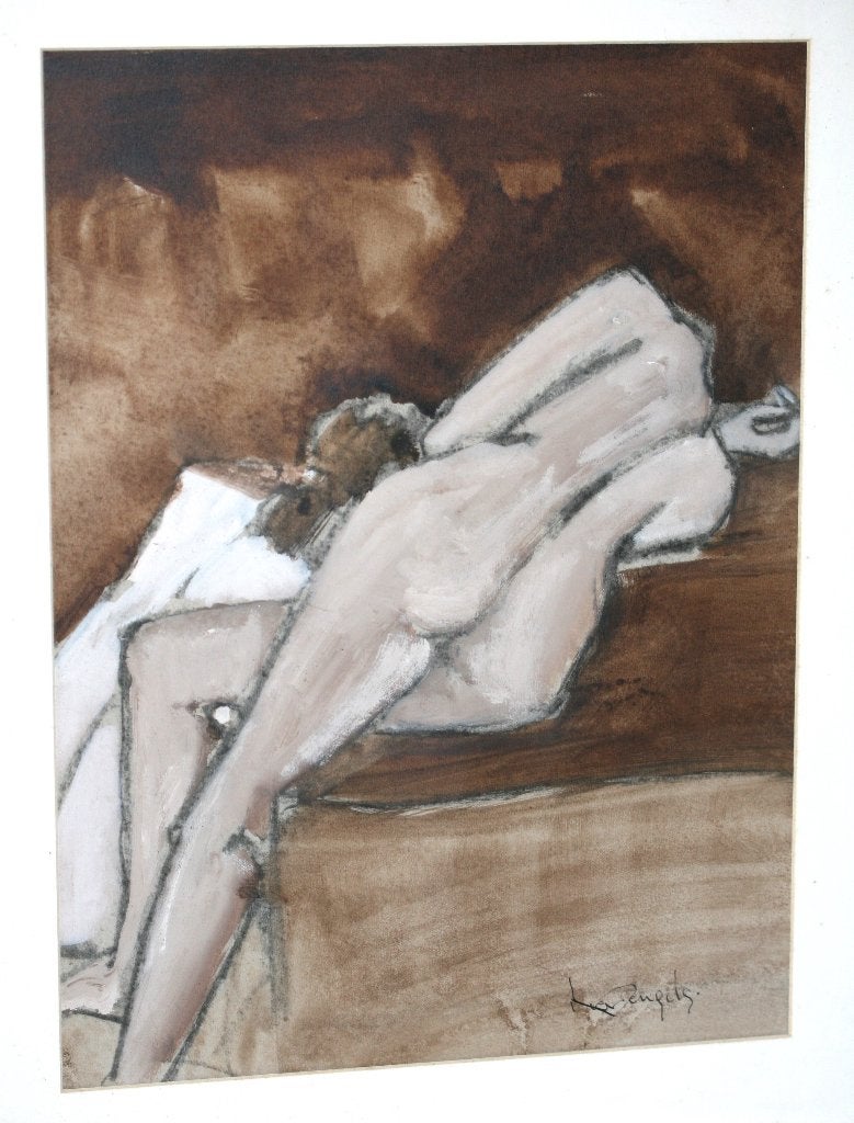 Aquarel schilderij - Gesigneerd, Antiek en Kunst, Kunst | Schilderijen | Modern, Ophalen of Verzenden, Glas, Gesigneerd, Aquarel
