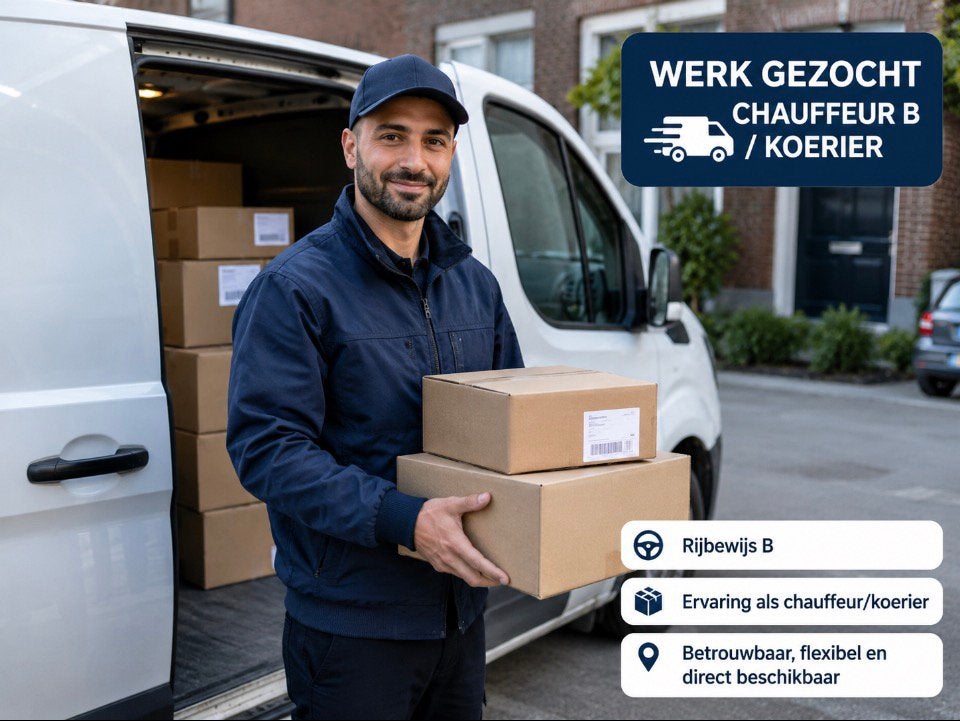 DRINGEND OP ZOEK NAAR WERK ALS CHAUFFEUR B OF KOERIER, Vacatures
