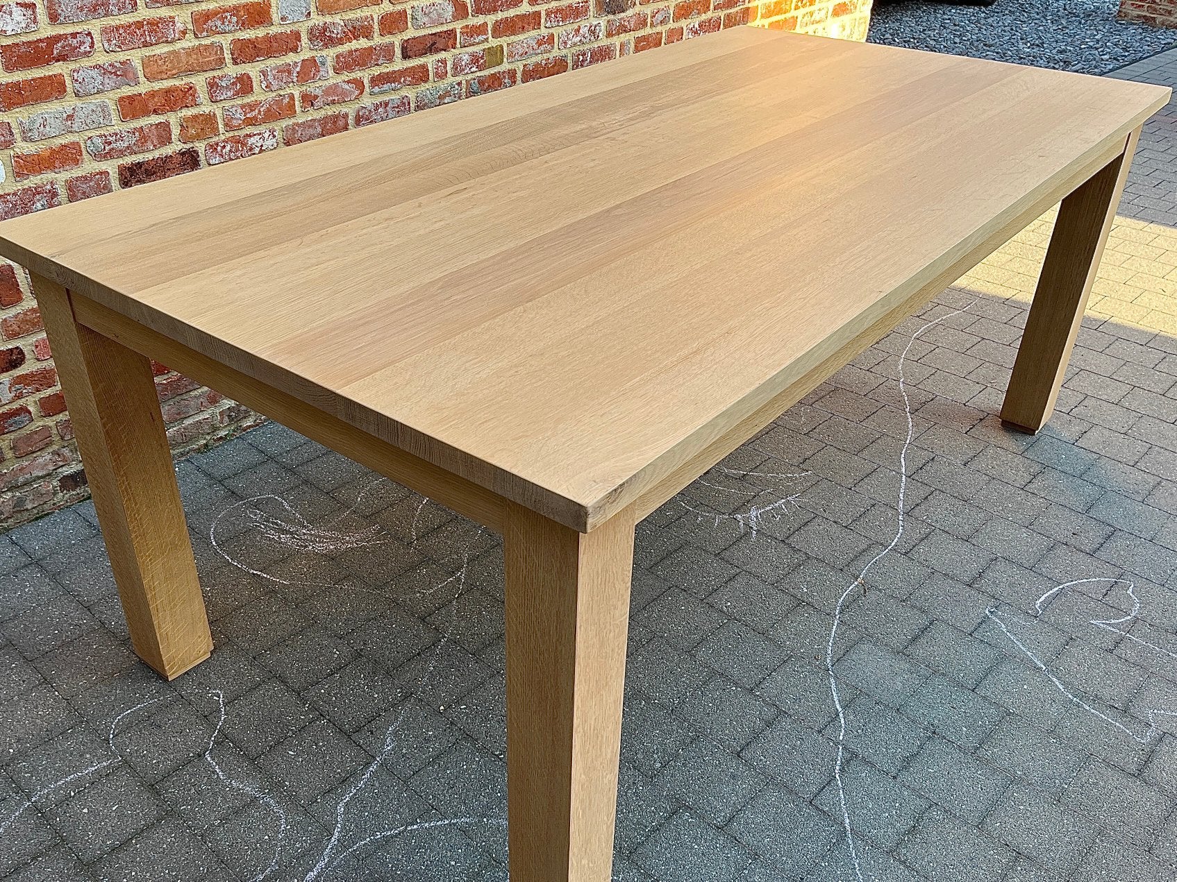 Massief Eiken Tafel 200x100cm, Ophalen, 100 tot 150 cm, Eikenhout, Vijf personen of meer