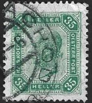 1 Postzegel Oostenrijk 1905 Keizer Frans Jozef I, Postzegels en Munten, Postzegels | Europa | Oostenrijk, Ophalen of Verzenden