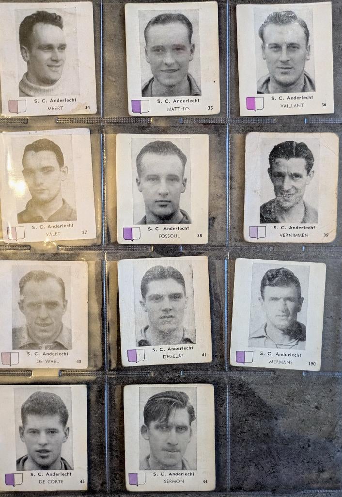 Voetbal prenten BELGIAN CHEWING GUM 1950/51 ANDERLECHT 11x, Verzenden