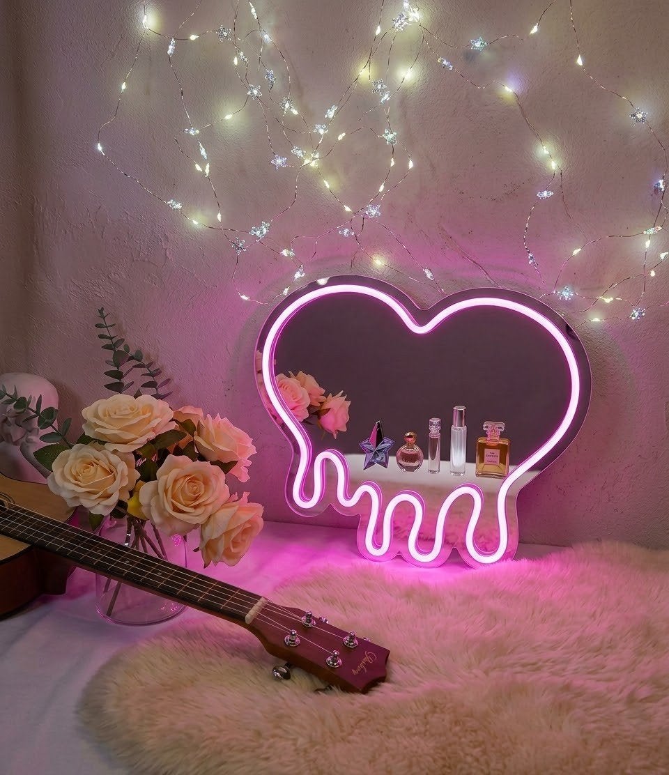 Miroir de Maquillage Néon LED avec Miroir – Décoration, Enlèvement ou Envoi, Neuf, Accessoires