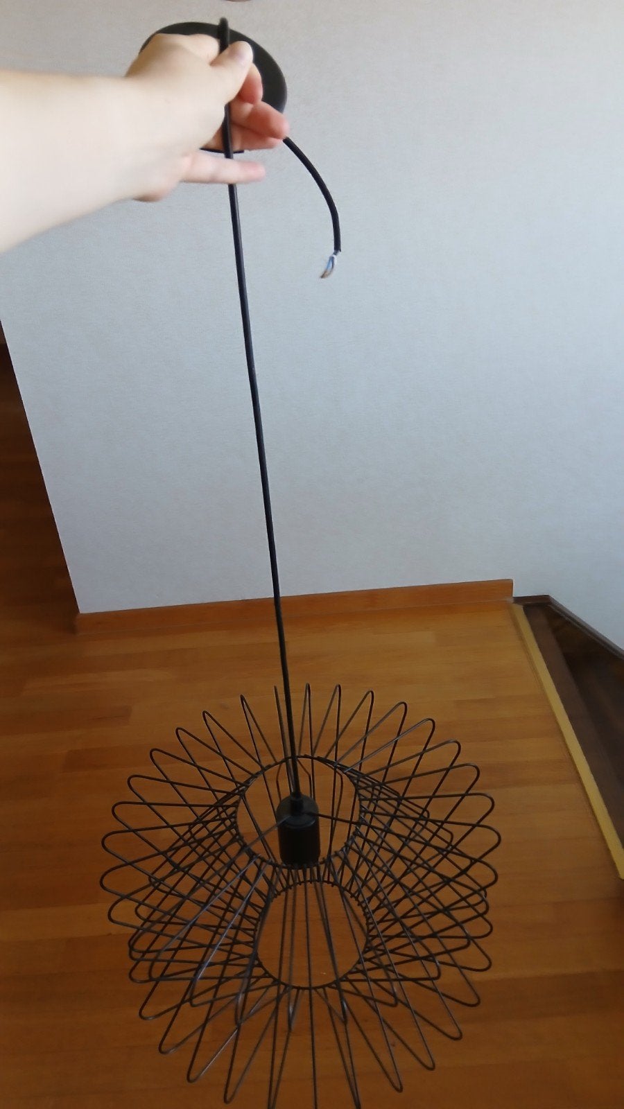 Hanglamp zwart, Huis en Inrichting, Ophalen, E27 (groot), Zo goed als nieuw, Metaal