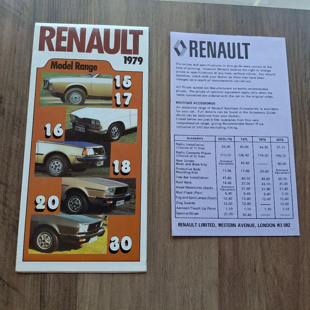 RENAULT  1979   Model Range, Boeken, Auto's | Folders en Tijdschriften, Ophalen of Verzenden, Nieuw, Renault